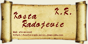 Kosta Radojević vizit kartica